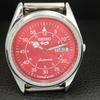 VINTAGE REFURBISHED SEIKO 5 AUTOMATIC 6309A JAPAN MENS RED DIAL WATCH a442275-1