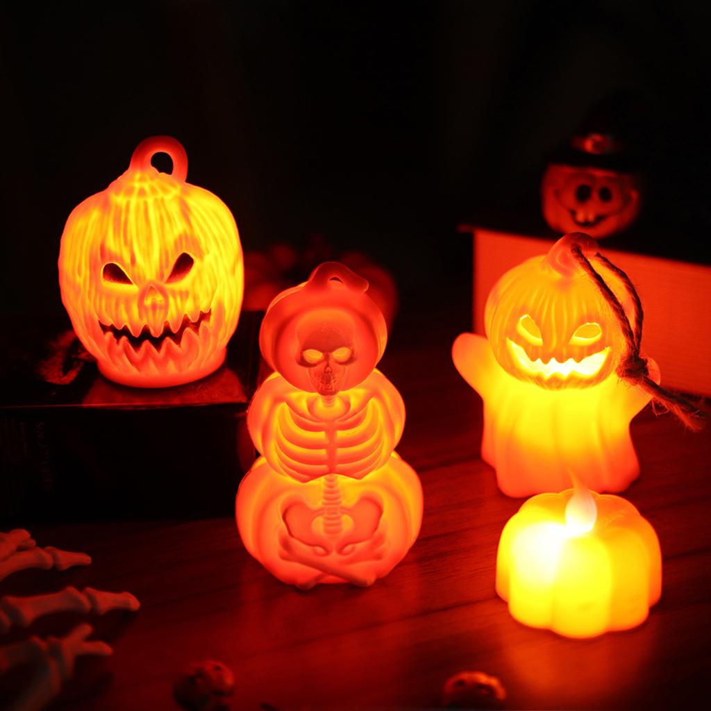 Light Up Halloween Pumpkin Decor Jack O Lantern Decoration Outdoor Indoor Plastic Trick Or Treat Table Party Supplies