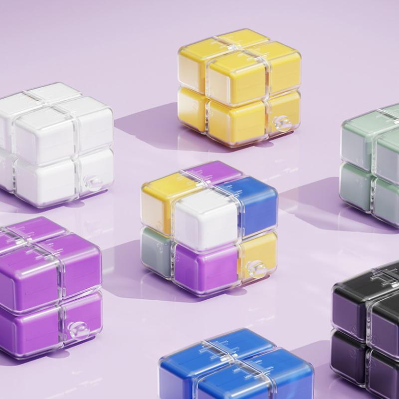 Magic Cube Pill Box With Lanyard Portable Pill Box Medicine Packaging Box Suitable For Pocket Travel Vitamin Tablet Storage Box