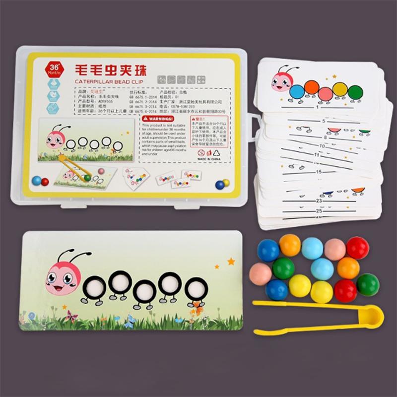 

Children s Montessori test tube bead clip baby finger coordination fine motor training early education puzzle toy