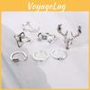 Classic Bohemian Gypsy Elk Head Triangle Turquoise Alloy Rings In Gold And Silver For Women And Men