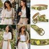 Antieke Metalen Gesp Canvas Tailleband Pin Gesp Boho Tailleband Bloemenprint Riem Voor Vrouwen