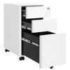 SONGMICS Mobile File Cabinet, Office Cabinet with Wheels and Lock, for A4, Legal, Letter Sized Documents, Hanging File Folders, White