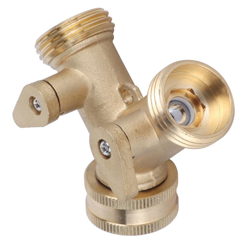 Gartenschlauchverteiler 2-Wege Ganzmessing Schwerlast Einfache Bedienung Ausgangsverteiler für NPT 34 Garten