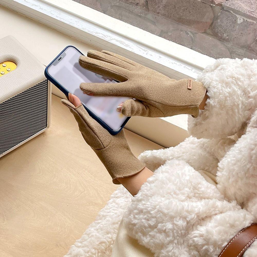 Outdoor Sport German Velvet Cold Proof Mittens Riding Gloves Women Gloves Full Finger Gloves