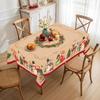 Vintage Christmas Tablecloth Snowman Elk Table Cover Christmas Decorations for Home 2026 Xmas Gifts Navidad Noel New Year 2026