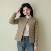Women Puffer Jacket Down Parka Overcoat Ultralight Warm Portable Collarless O Neck Padded Spring Winter