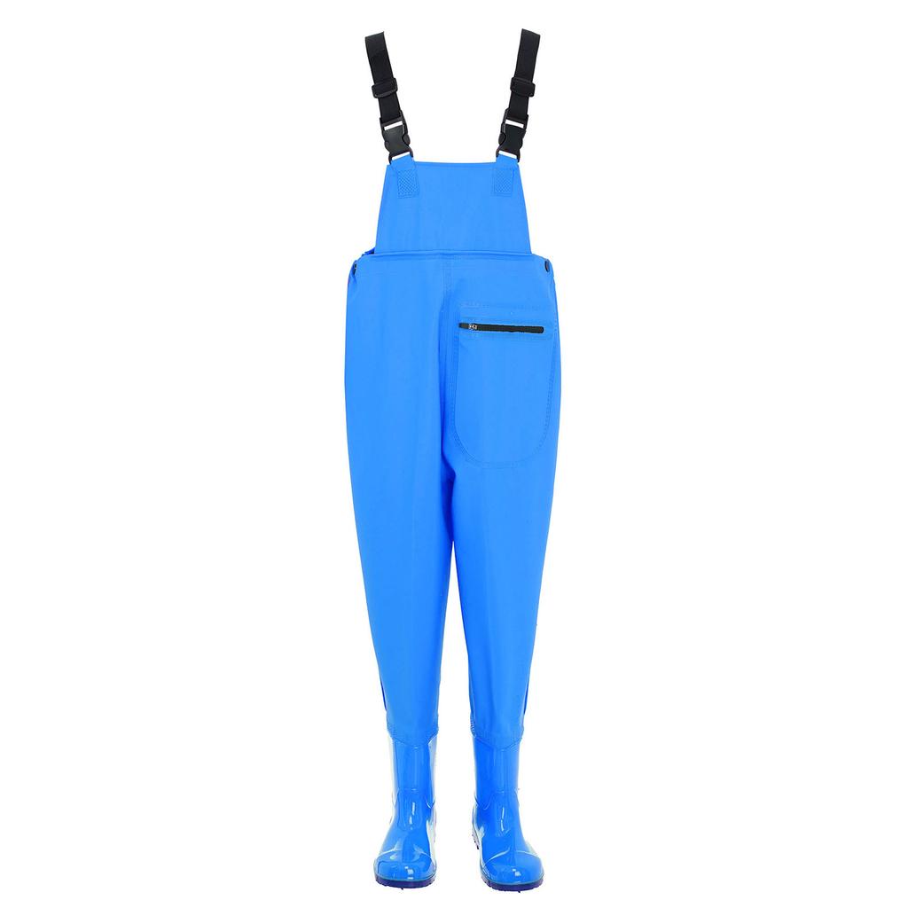 Unisex Kids Fishing Waders Adjustable Buckle Straps Jumpsuit Water Resistant Overalls Non Slip Boots
