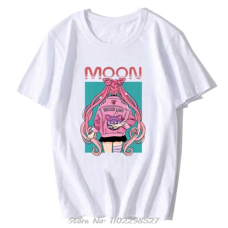 Streetwear Sailor Moon Anime Grafik T-Shirts Herrenbekleidung Y2k Locker Lässig Damen Kurzarm T-Shirt Tops Sommer 2026 Unisex