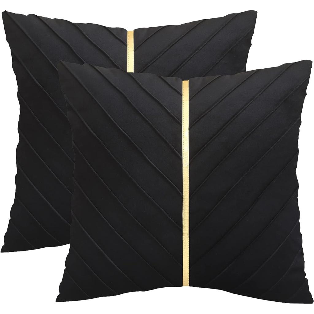 1 Pezzo Copricuscini in Velluto 45*45cm Pelle Dorata Decorativo Federa per Cuscino Divano Lusso Moderno Copricuscini Decorativi