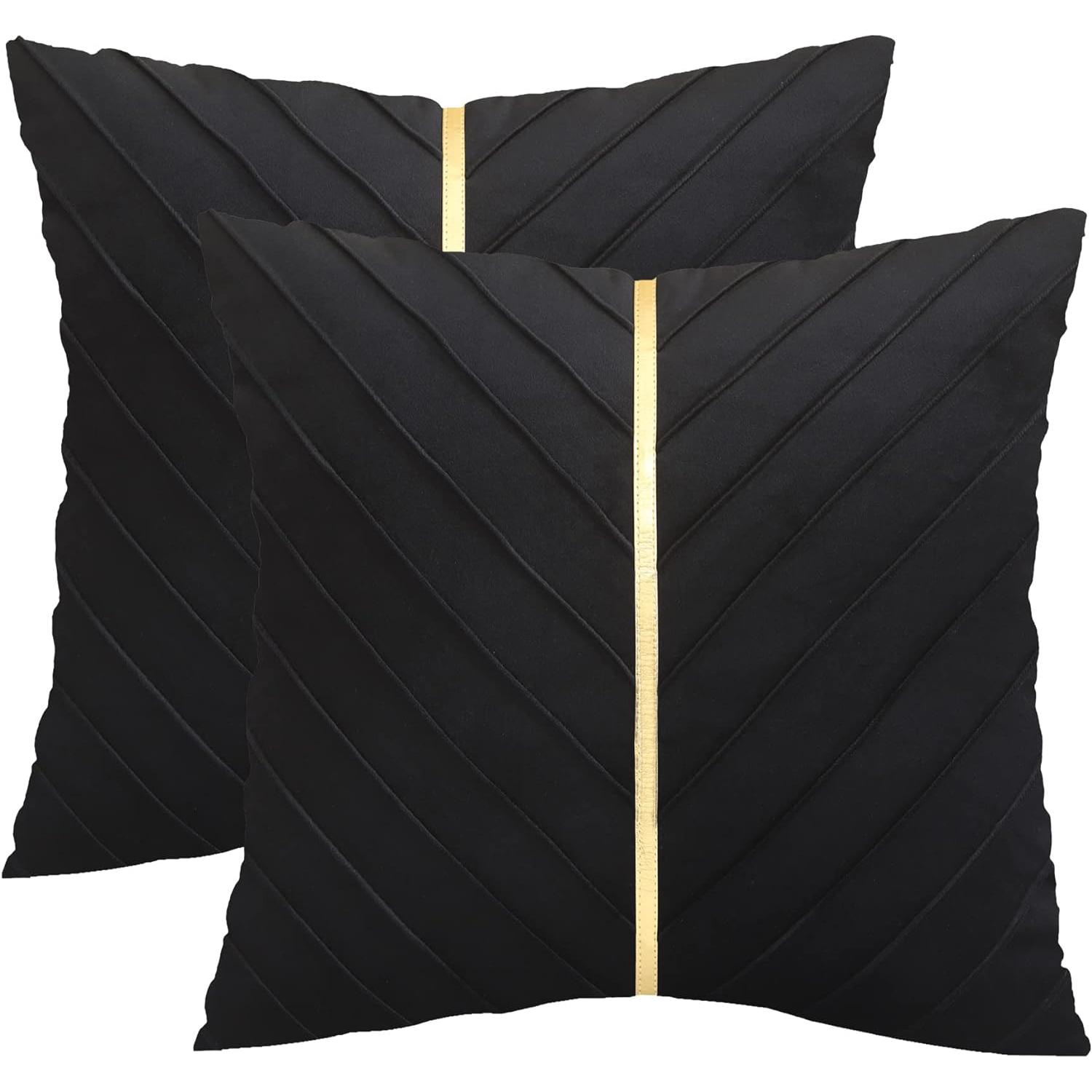 1 Stuk Fluweel Kussenhoezen 45*45cm Leer Goud Decoratieve Bank Kussenhoes Luxe Moderne Sierkussenhoezen 45x45cm
