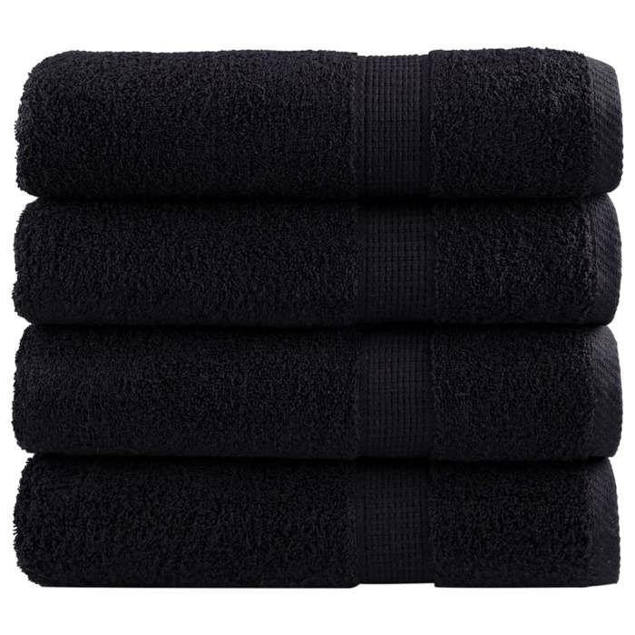 VidaXL Essuie-mains de Qualité Supérieure 4 pcs, Serviettes de Bain, Serviettes à Main, Débarbouillettes de Salle de Bain, 137426