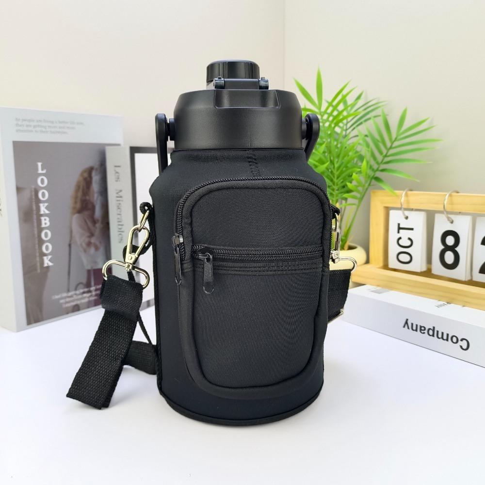 Large Capacity Water Bottle Bag with Adjustable Shoulder Strap Insulated Cup Crossbody Bag