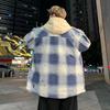 Men's Hooded Plaid Cotton Jacket - Spring/Autumn/Winter Workwear for Youth Students