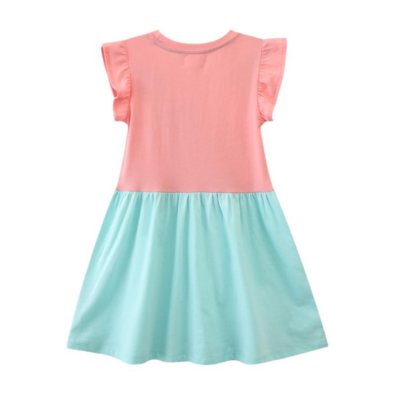 Summer New Unicorn Applique Embroidered Girls' Dress Baby Girl Spring and Summer Princess Dress