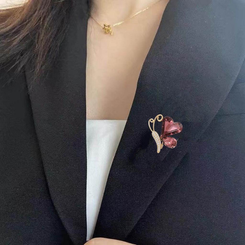 High-End Design Crystal Butterfly Brooch High-End Women'S Inlaid Zircon Corsage High-End Dress Accessories Women