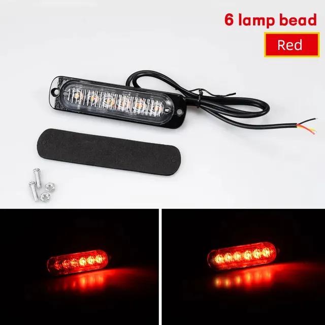 1X Truck LED Strobe Police Warning Light 6SMD Grille Flashing Side Light Bar Car Trailer Beacon Lamp Amber Traffic Light 12V 24V