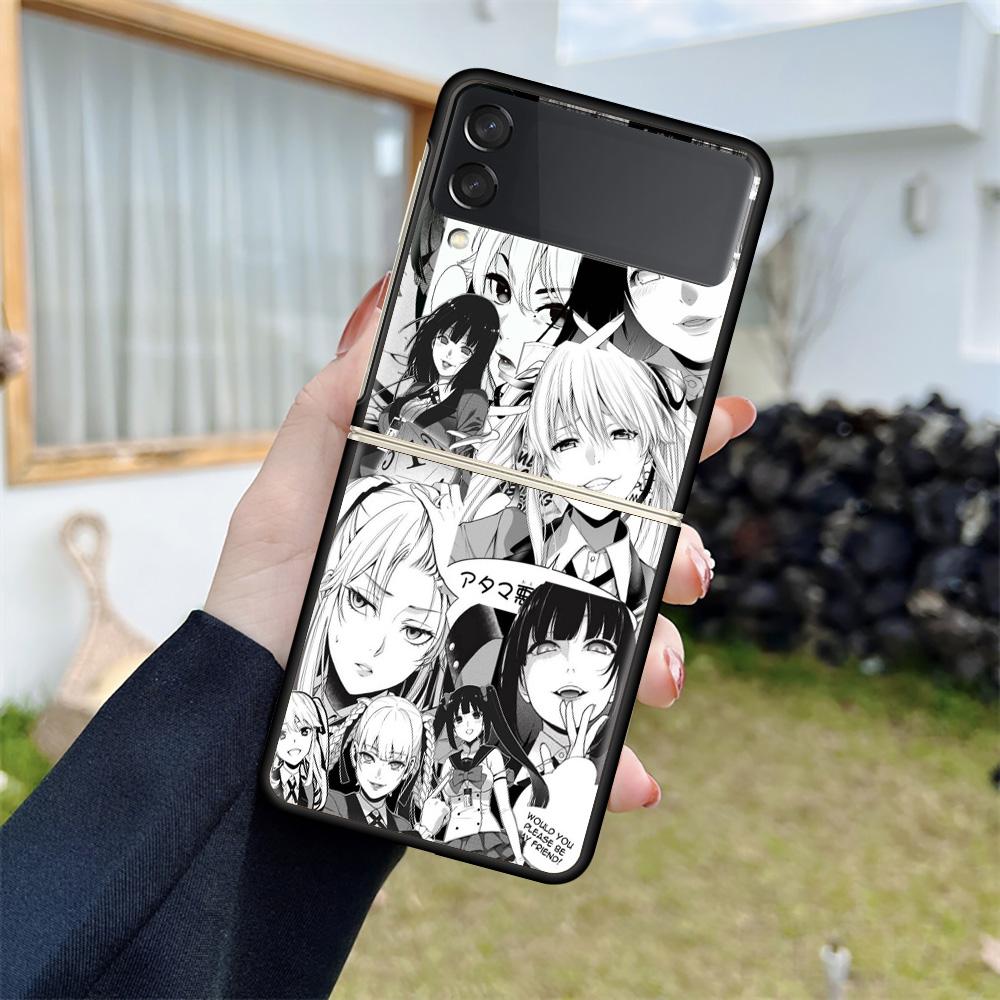 Custodia Antiurto Per Samsung Galaxy Z Flip 4 3 5G Funda ZFlip4 Nera Rigida ZFlip3 zflip4 Fundas Cover Anime Kakegurui Jabami