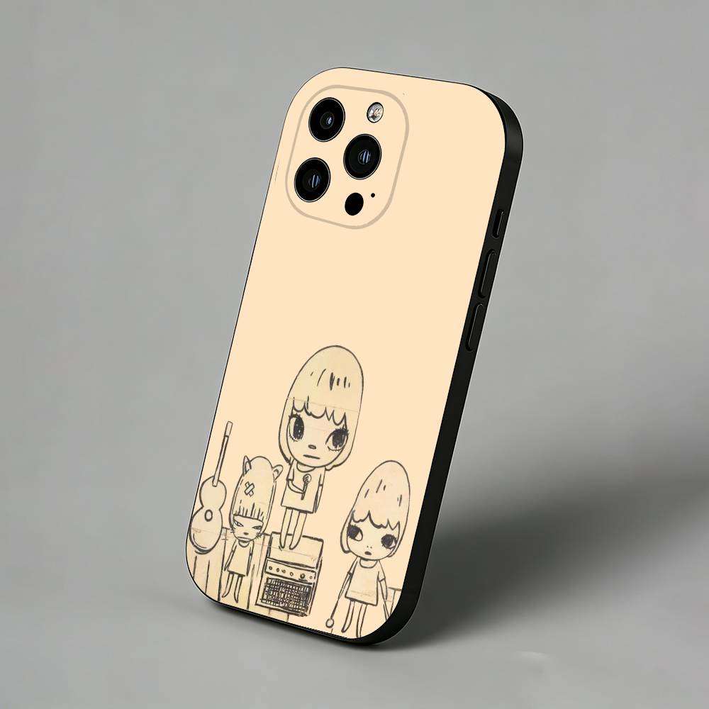 Cute Y-Yoshitomo Nara  Slim Back Phone Case for iPhone 17 Air 16 Pro Max 16e 15 Plus 14 13 Mini 12 11 Protective Cover