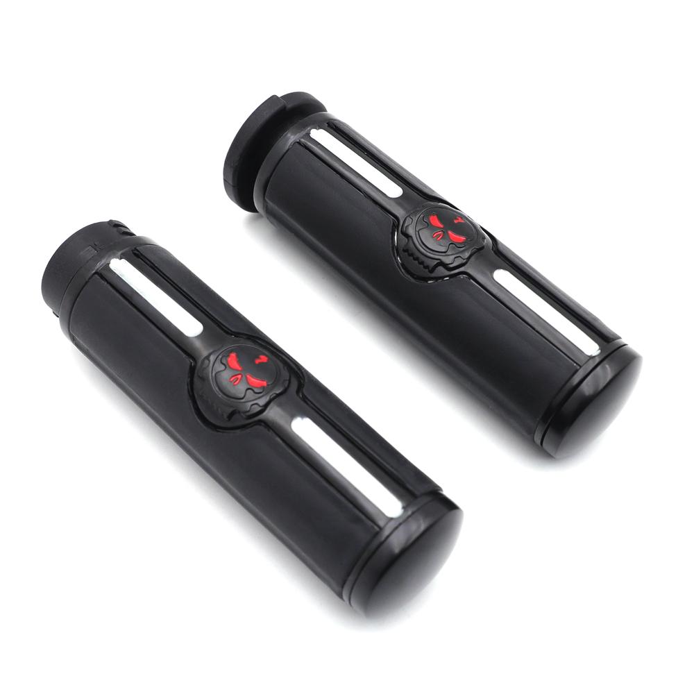 Motorcycle Parts Skull 1" Mechanical Hand Grips for Harley Davidson 1996-Later VRSC XL XR Dyna Softail YAMAHA Chrome/Black