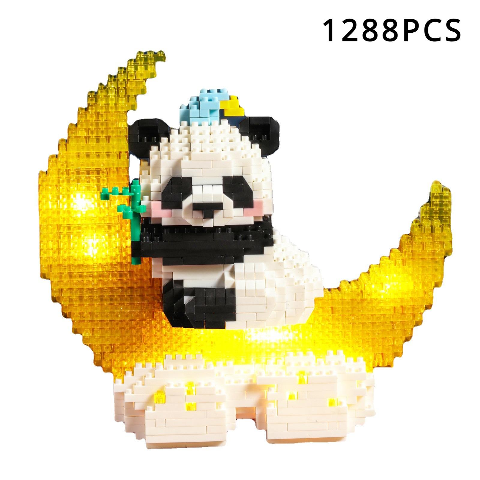 

Гигантская панда Menglan Fubo Цветочный блок Крошечные игрушки-головоломки в виде гранул