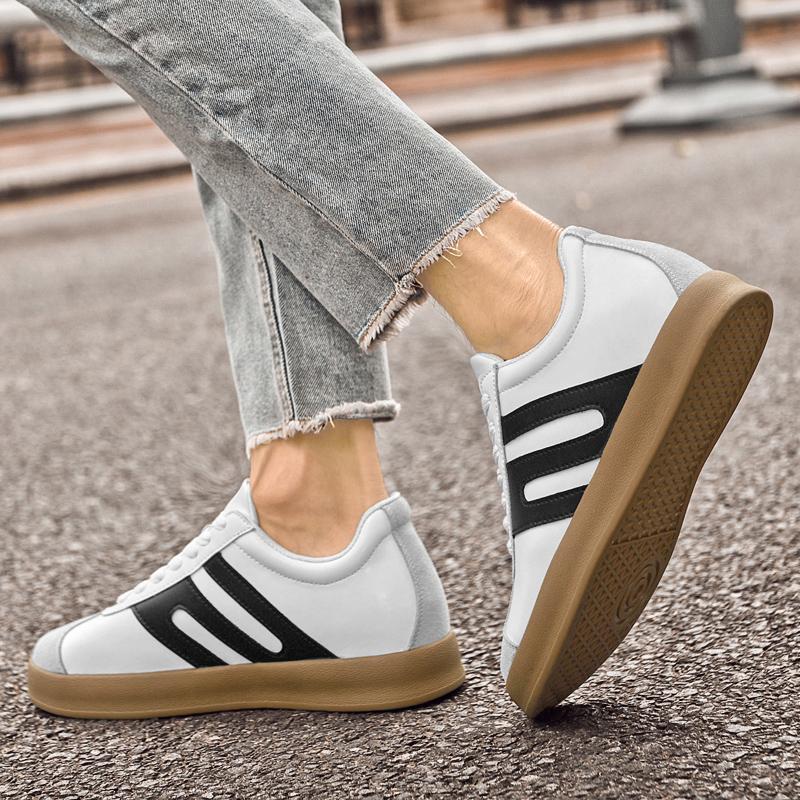 6cm Fersenerhöhung Sneaker für Herren Leder Freizeitliche Schuhe mit Absatz Atmungsaktive Plateau-Sneaker für tägliches Gehen Dicksohlige Slipper