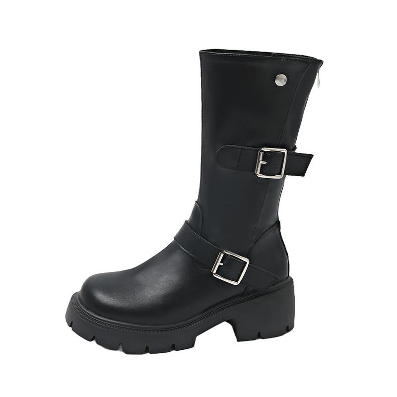 Versatile shoes children's autumn new thick heel heightening boots small western Martin boots