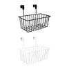 Over Cabinet Door Organizer Basket Multifunctional Wire Storage Bins Grid Storage Baskets with Hooks for Dormitory On A Railing