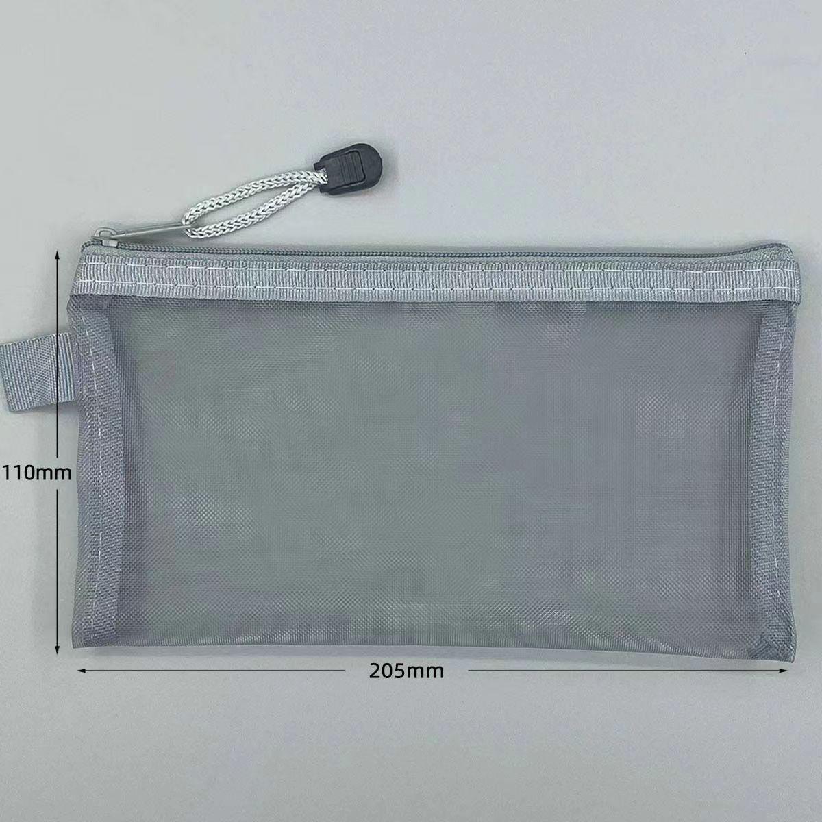 

Transparent pencil bag, mesh stationery bag, admission card bag, large-capacity pencil bag, student zipper bag, can be printed. A6【20.5cm*10.5cm】 серый