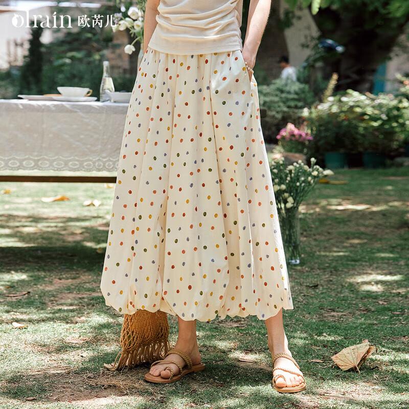 

Юбка-миди в горошек с принтом Тюльпан от Olrain L