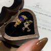 "Gypsy" Korean Bauhinia Ring For Women'S Niche High-End Sense Slightly Inlaid With Purple Zirconium Index Finger Open Ring
