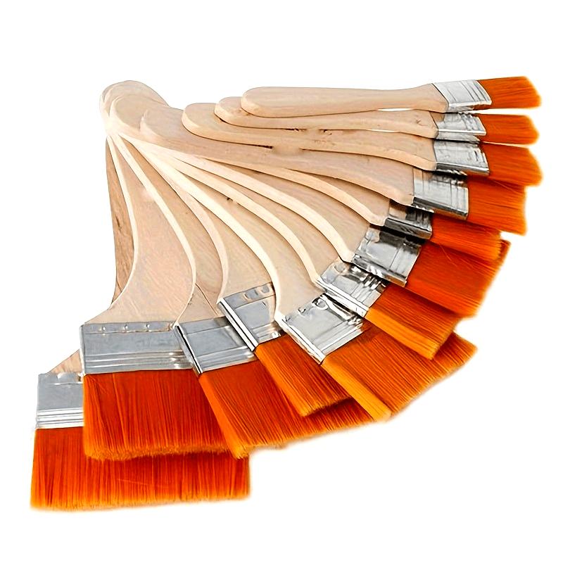 5Pcs Nylon Paintbrush Set Multiple Sizes Suitable for Acrylic, Oil, Varnish, Watercolor, with Wooden Handles - Ideal Choice for and Students