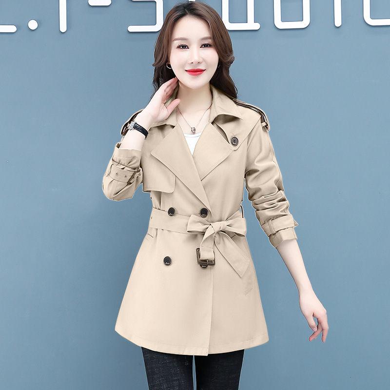 New Spring Autumn Trench Coat Women's Clothes Fashion Slim Long-sleeved Windbreaker Female Casual Outwear