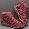 New Brand Women's Ankle Boots 2022 Casual Women Winter Boots Leopard Print Wedges Flat Booties Warm Women's Shoes Botas De Mujer