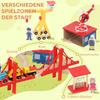 133-Piece Wooden Train Set, Toy Train with Crane, Storage Box, for Kids Ages 3+