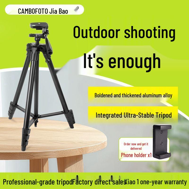 

Professional DSLR Camera & Phone Stabilizer Tripod Head for Live Streaming 134CM Tripod, Model 204A + Phone Clip