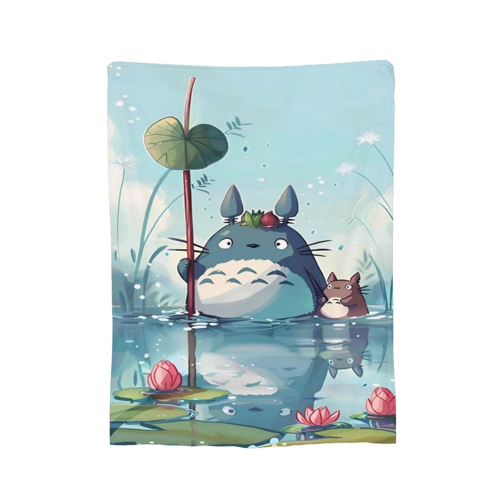 Traditional Nekobasu Knitted Blankets Japanese T-Totoros Catbus Fleece Throw Blanket Bedding Couch Portable Soft Warm Bedspreads