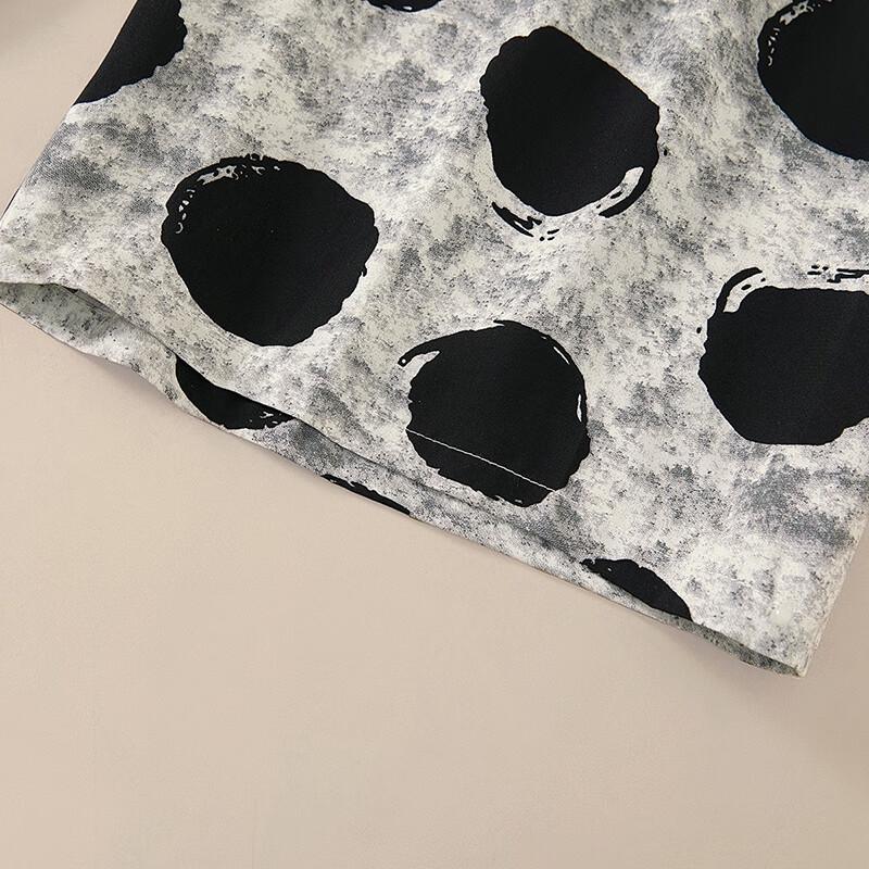 Women's Elastic Waist Polka Dot Cropped Wide-Leg Pants