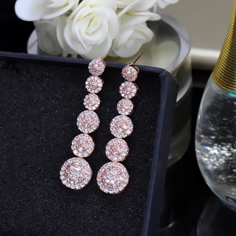 Micro-Inlaid Zircon Full Of Diamonds And Water Droplets, Two-Piece Set Real Gold Electroplated Color-Preserving Earrings, Necklace, Pendant, Small Set