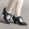 Spring Women's Shoes Hollow Out High Heels Lace Up Large Women's Casual Shoes
