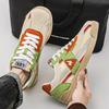 Casual men's shoes shoes white and black, red, blue, green and orange.
