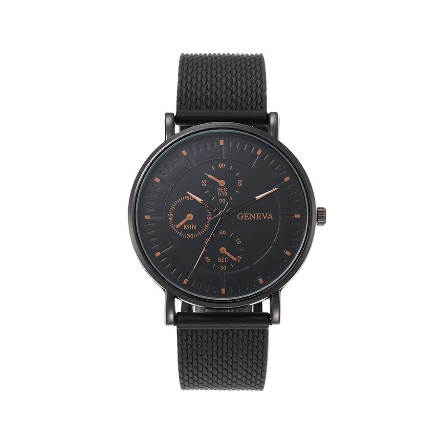 New trend fashion temperament high sense round plate rivet scale steel strap men's quartz watch student party