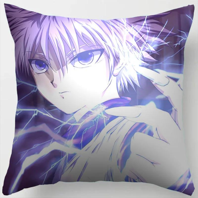 45CM Anime HUNTER Hisoka Kurapika Killua Zoldyck Druck Kissenbezug Wohnzimmer Zuhause Sofa Auto Dekoration Kissenbezug Kissenbezug