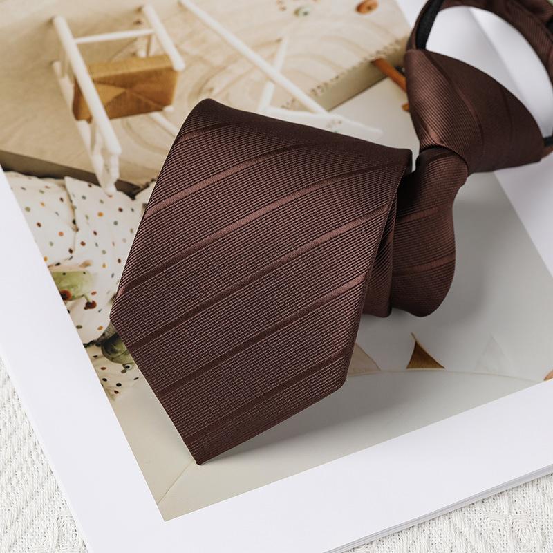 Галстук Мужской Деловой Исполнительный Мужской Свадебный На Молнии Карьерный Легко Тянущийся 8см Молния Кофейный Галстук