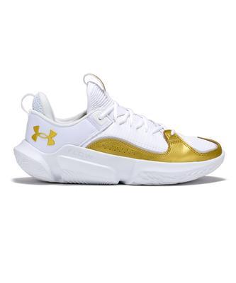 UA FLOW FUTR X 3 Gold [Under Armor] White/White/Metallic 25.0