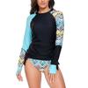 2024 Geometric Pattern Long-Sleeve Triangle Shorts Two-Piece Surf Suit