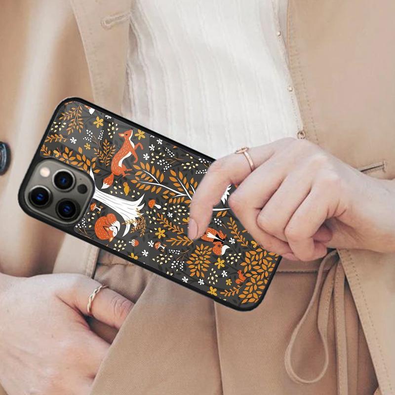 

Autumn Leaves Fall Fox Pumpkin Magnetic Phone Case For APPLE iPhone 17 Air 16 14 13 12 Pro Max 15 Plus Wireless MagSafe Cover iPhone 13mini