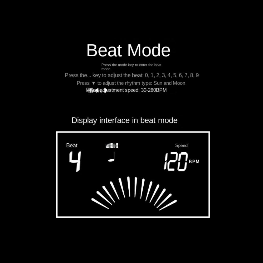 3 Modes Metronome Tone Generator Built-In Microphone Electronic Metronome  Musical Instrument