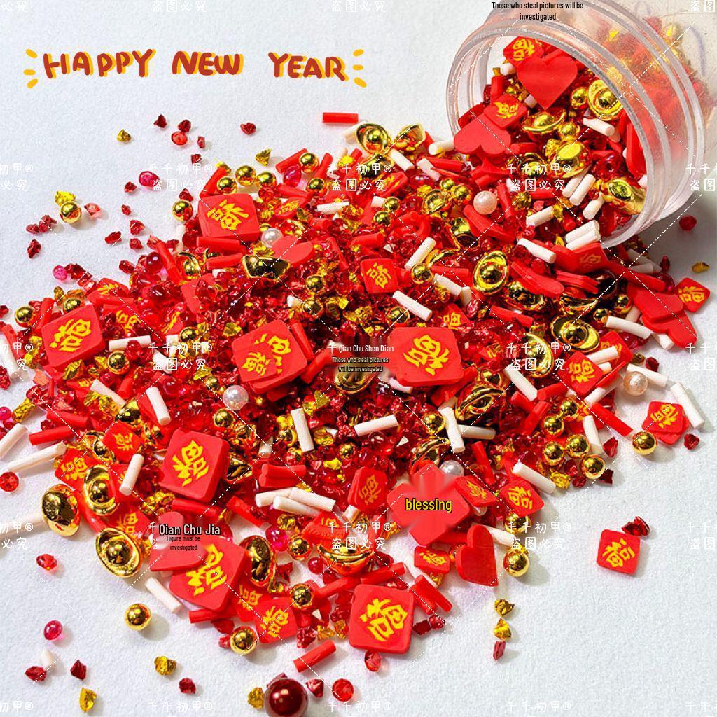

New Year Festival Handmade Pearl & Polymer Clay Resin Fillers for Decoration Trial Pack: 10g Bag