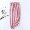 Unisex Cotton Gauze Pajama Pants - Soft, Simple, Plus Size, Perfect for Spring & Summer